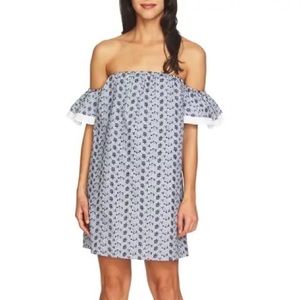 CeCe Off The Shoulder Embroidered Dress Like New M